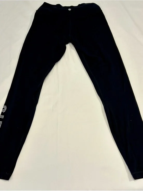 Women’s Black Leggings with Rhinestone Side Detail (Nuggets) - Picture 3 of 6
